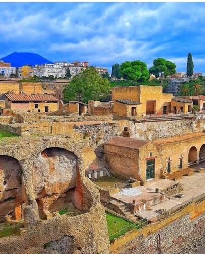 Veduta degli scavi di Ercolano dalla terrazza panoramica